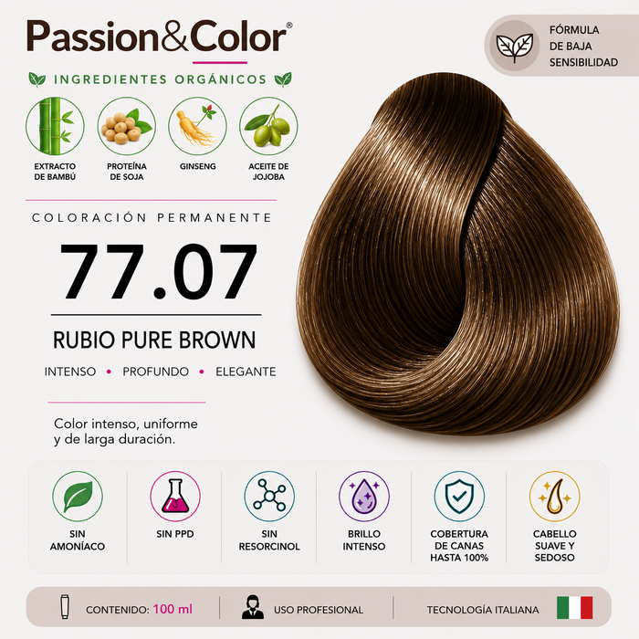 77.07 RUBIO BROWN. Passion & Color