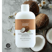 Shampoo Restaurador de Coco.  Cabellos desfibrados y maltratados por procesos químicos