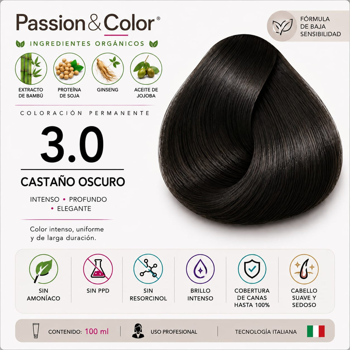 3.0 CASTAÑO OSCURO. Passion & Color