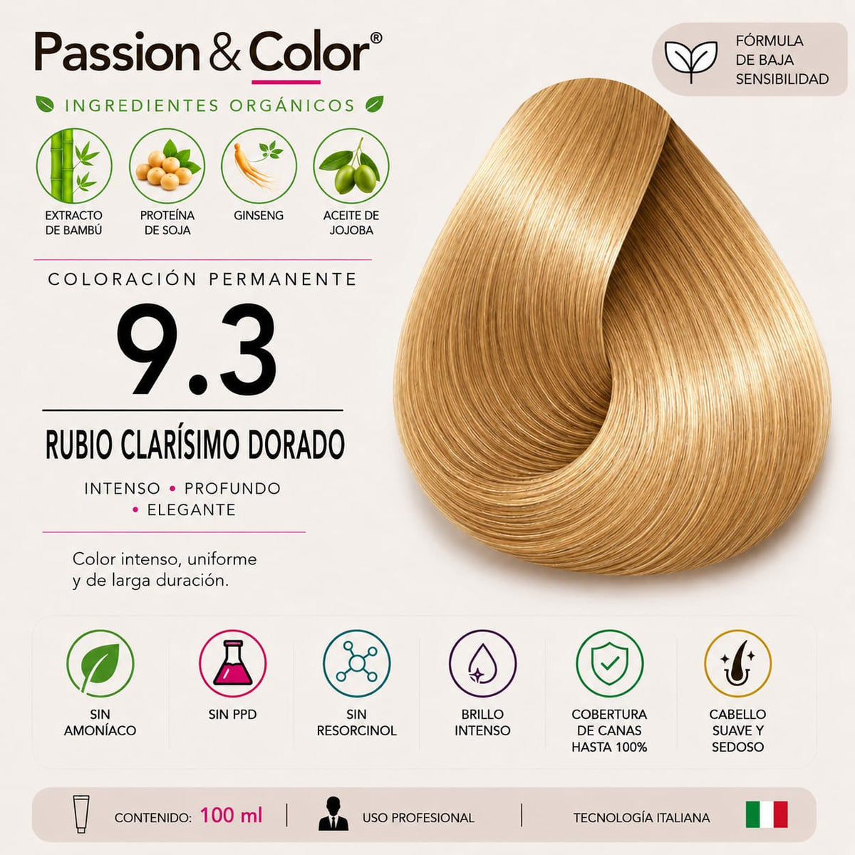 9.3 RUBIO CLARÍSIMO DORADO