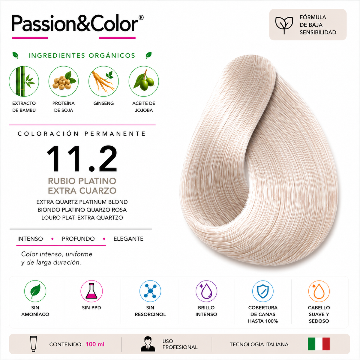 11.2 RUBIO PLATINO EXTRA CUARZO. Passion & Color