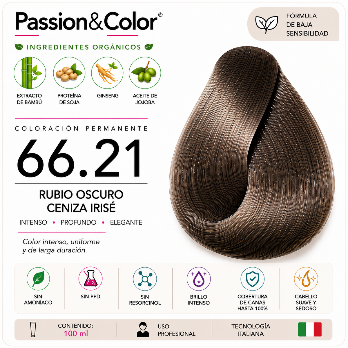 66.21 RUBIO OSCURO CAPPUCHINO ICE. Passion & Color