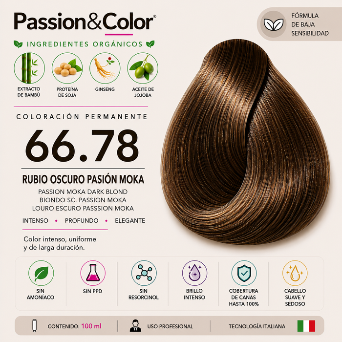 66.78 RUBIO OSCURO MOKA. Passion & Color