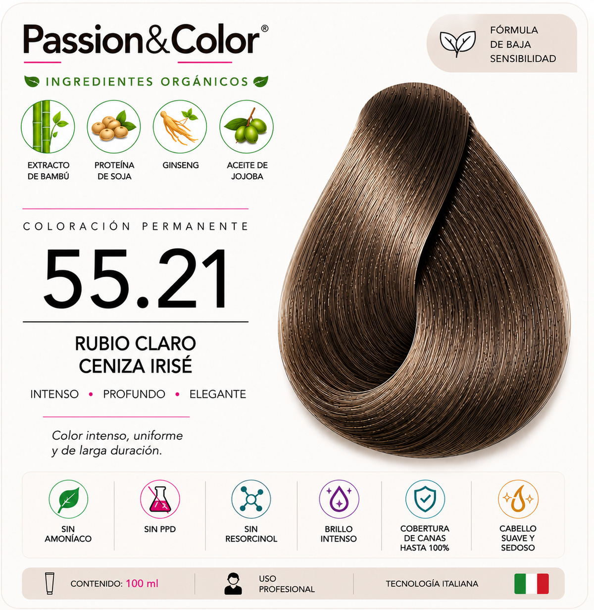 55.21 CASTAÑO CLARO CAPPUCHINO ICE. Passion & Color